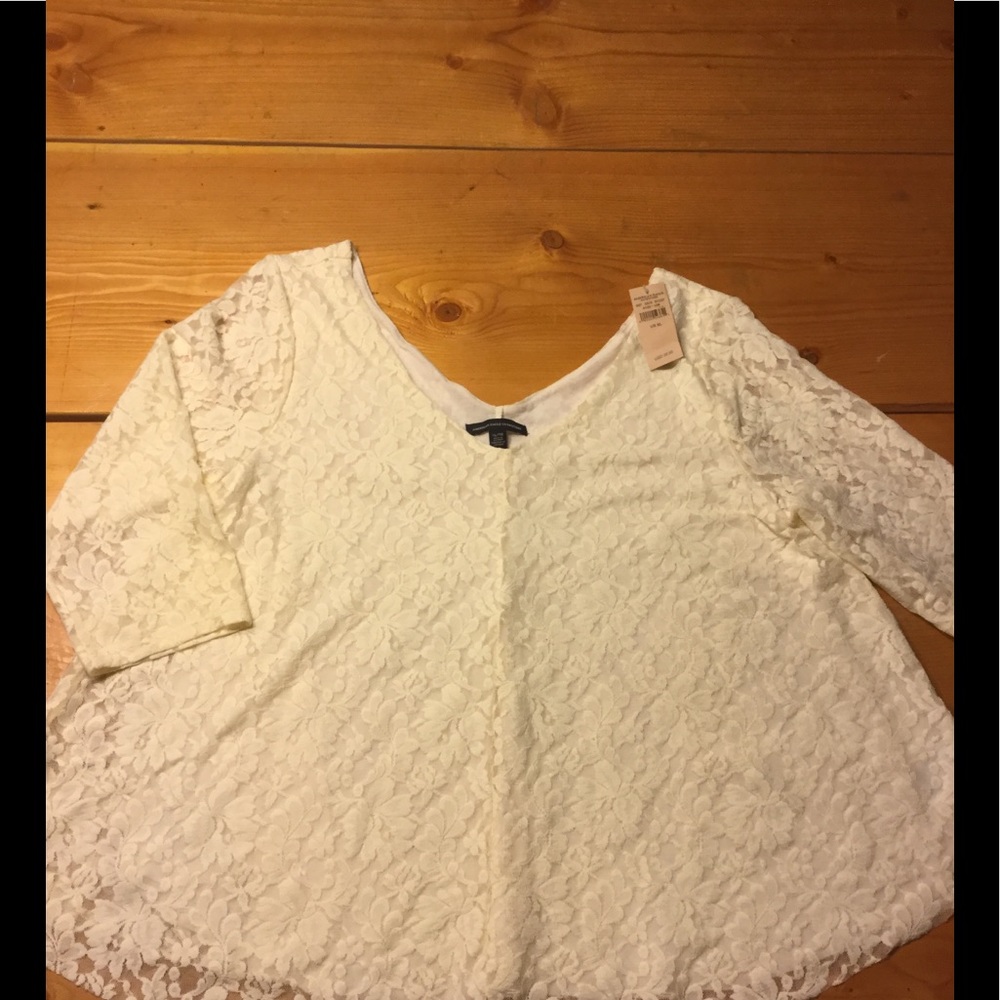 Laced off white shirt